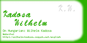 kadosa wilhelm business card